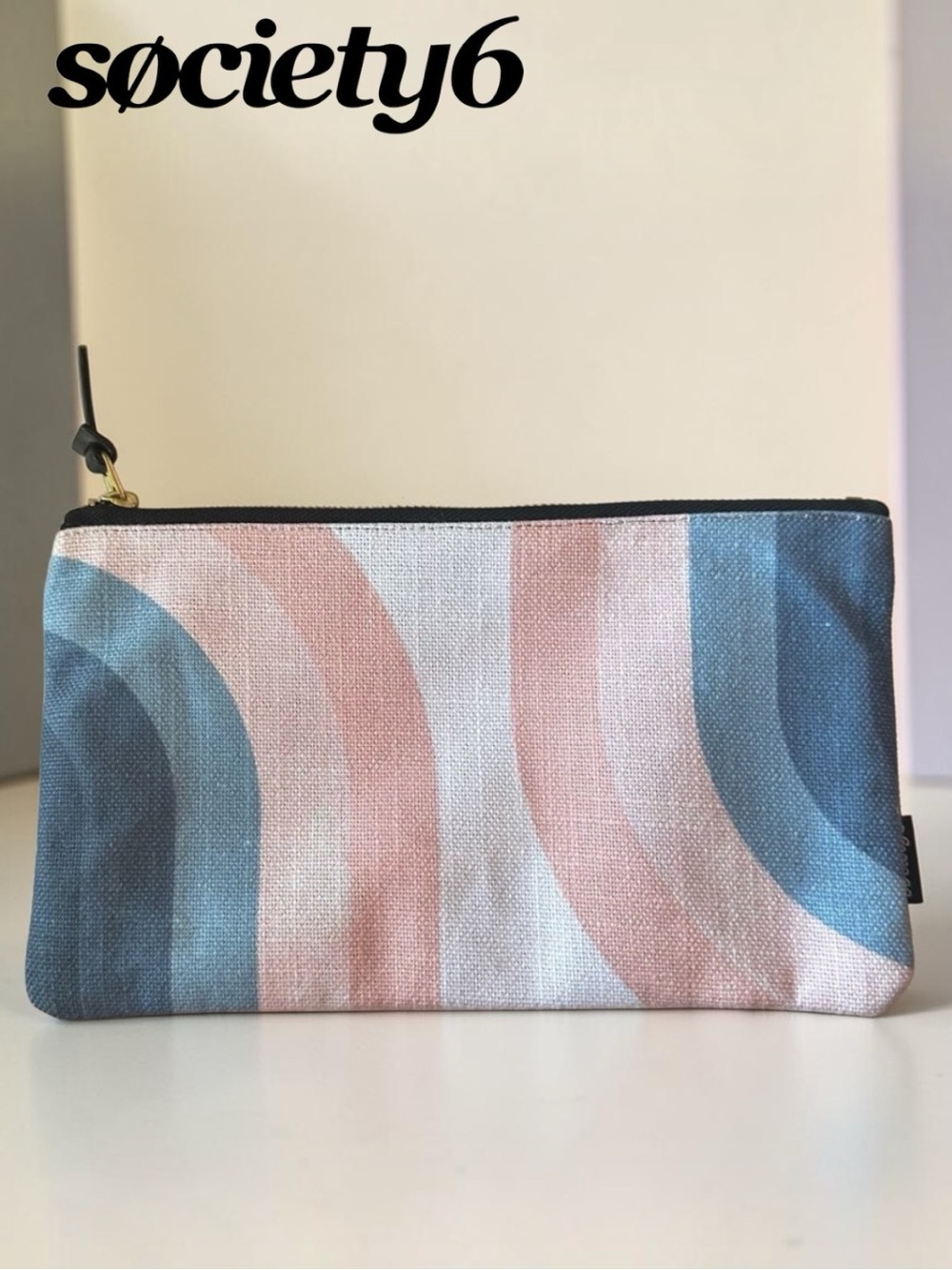 Society 6 Emanuela Carratoni 70’s Rainbow Carry All Pouch